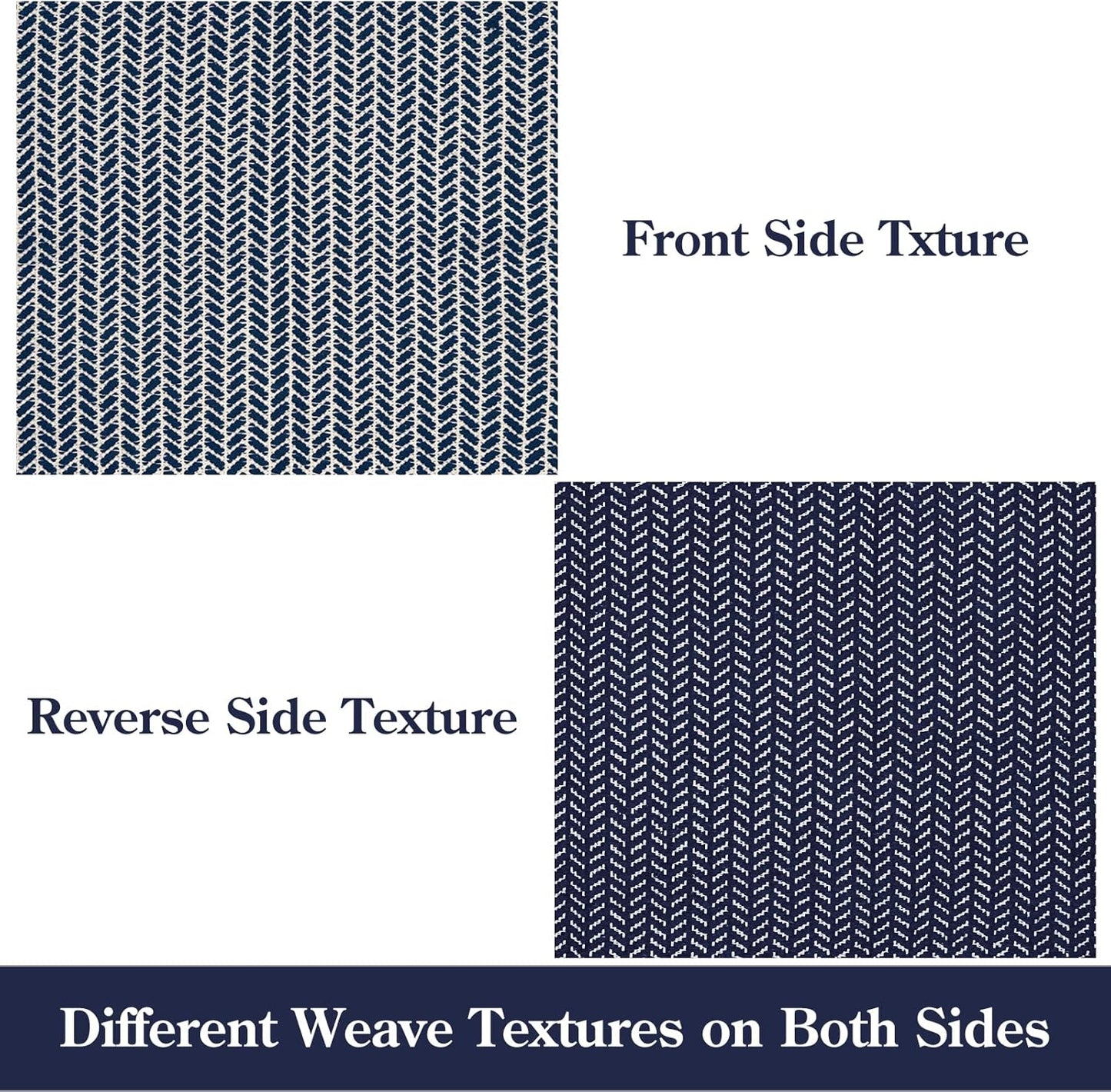 Lahome Boho Bathroom Rugs, Small 2x3 Front Door Mat Lightweight Entryway Rug Woven Cotton Area Rug with Tassels, Farmhouse Non Shedding Washable Blue Throw Rug Low Pile Carpet for Entry Laundry