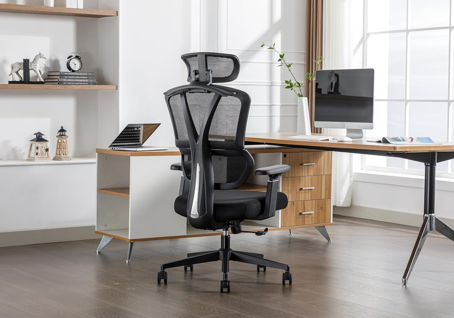 Ergonomic Mesh Office Chair Big and Tall Desk Chair Ergonomic Office Chair with Lumbar Support, Comfortable Computer & Gaming Chair, Black