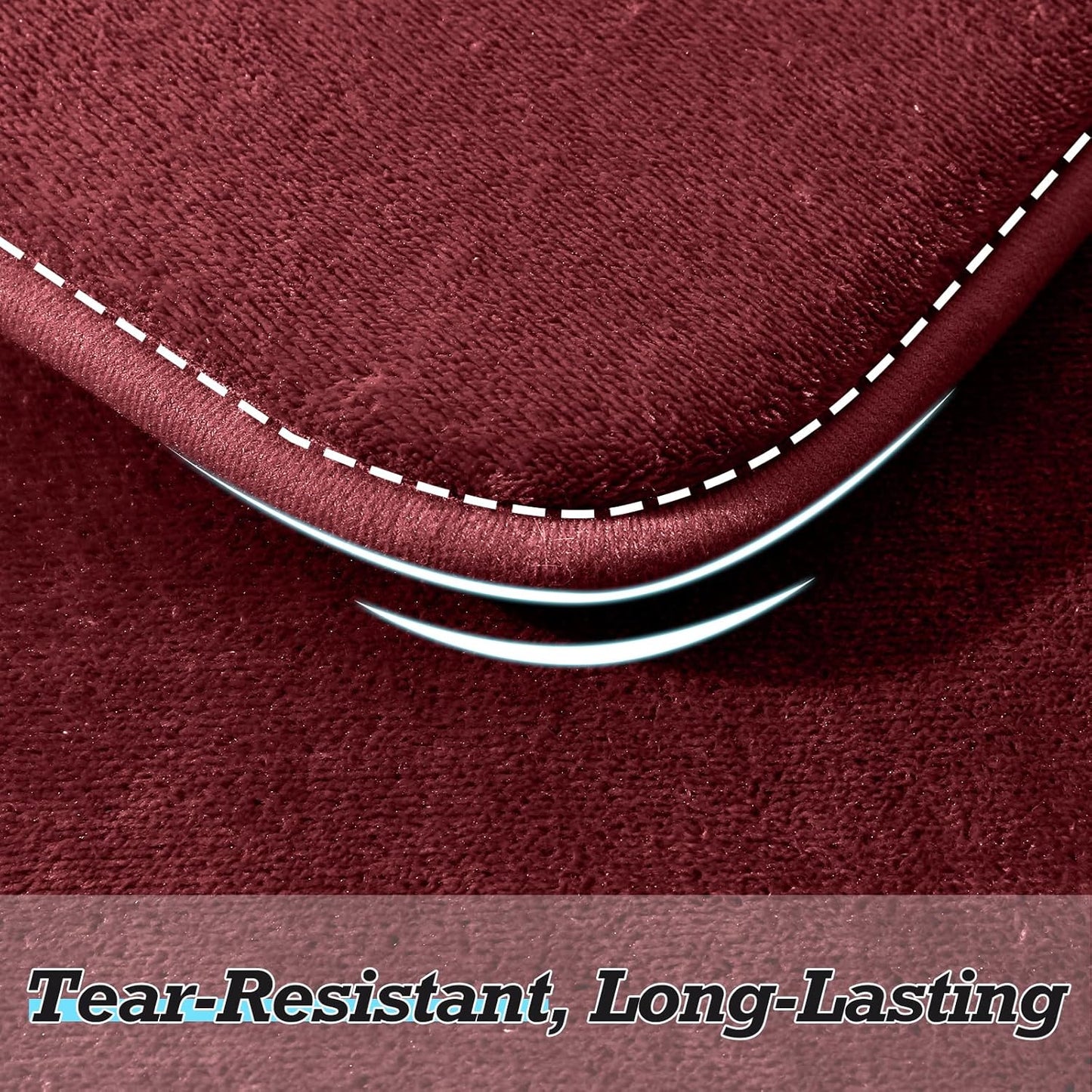 HUXMEYSON Bathroom Rugs Sets 3 Piece, Non-Slip & Quick Dry Bath Mat Set, Ultra Soft Velvet Bath Rugs for Bathroom, Toilet and Shower Floor, Red