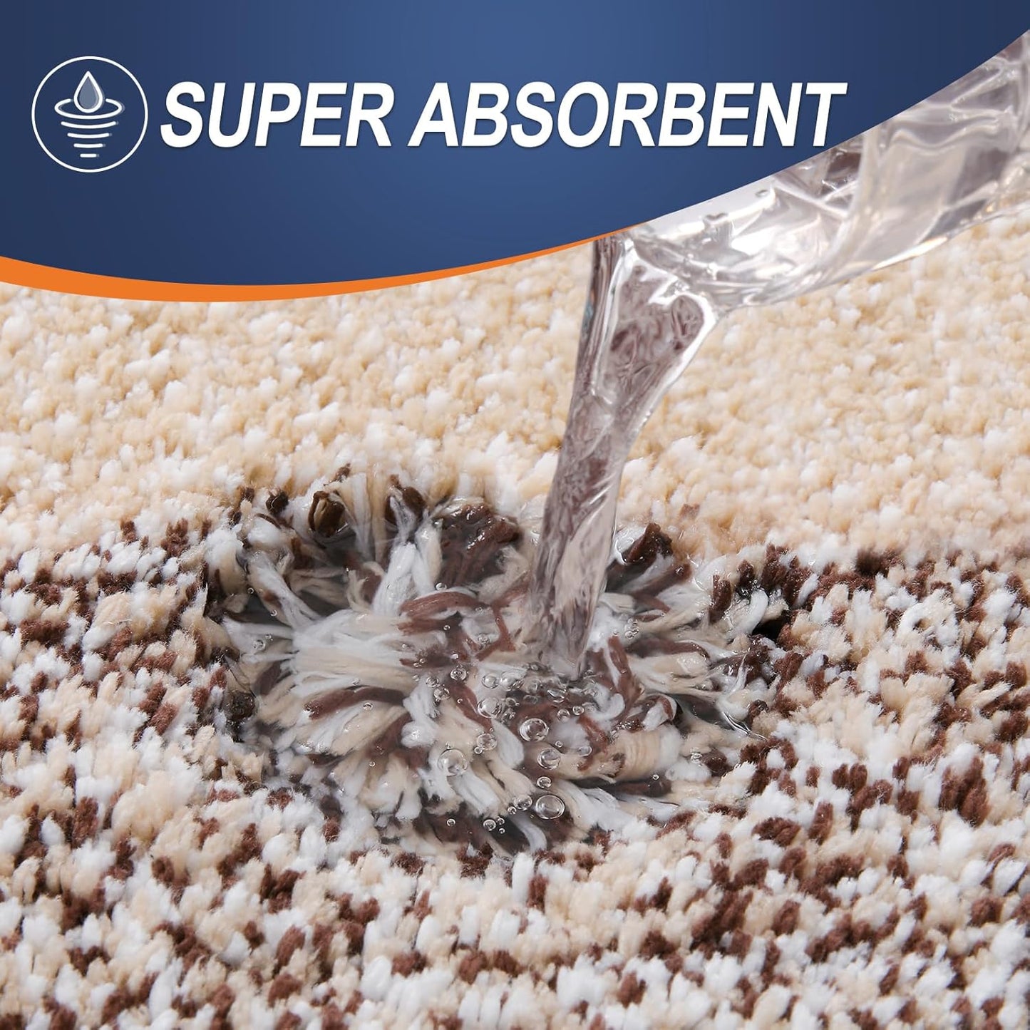 OLANLY Bathroom Rug Set 2 Piece, Soft Absorbent Microfiber Bath Mats and U-Shaped Contour Toilet Rug, Non-Slip, Machine Wash Dry, Plush Shaggy Bath Mats for Bathroom (30"x20"+24"x20", Brown)