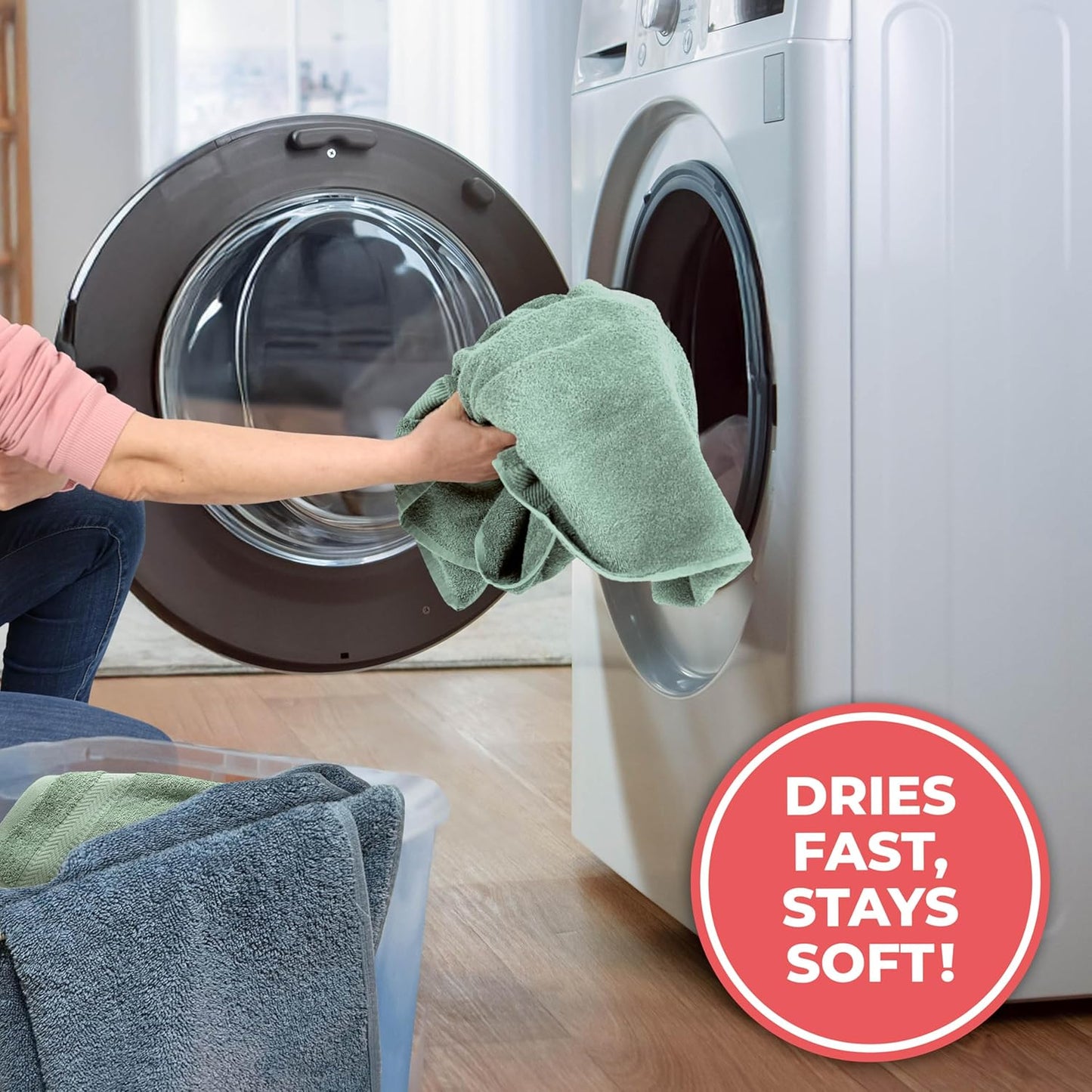 TEXTILOM Washcloths for Body and Face – Hotel and Spa Quality & Soft & Absorbent & Quick Dry Wash Cloths for Your Body – 100% Turkish Cotton Wash Clothes Towel Set of 4 (13 x 13 inches) - Green