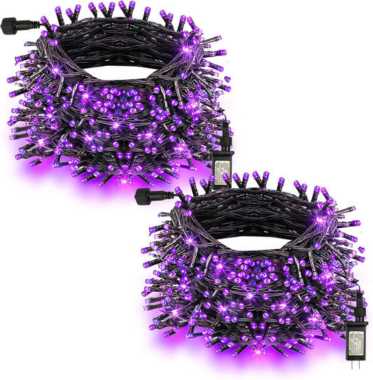 TW SHINE Halloween Lights, 400 LED 132FT Outdoor Halloween Lights Plug in with 8 Modes, Waterproof Christmas Light Outdoor, Indoor Decorations for Party Yard Haunted House Decor, Purple