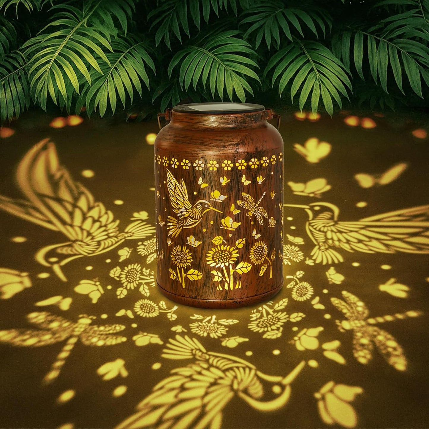 Hummingbird Lantern Solar Outdoor, Birthday Gifts for Women, Mom, Grandma Solar Light Outdoor Waterproof LED Decorative Garden for Lawn, Landscape, Patio, Porch Hanging Lantern for Christmas Decor