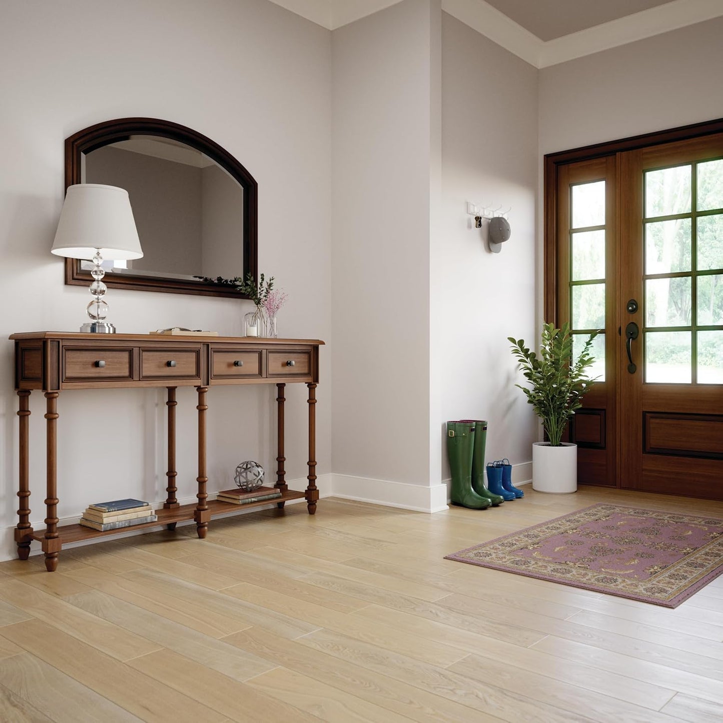 FRANKLIN BRASS Casual Curve Wall Mounted Pure White 16 in. Coat Rack, 4 Hooks, B46717K-PWW-C