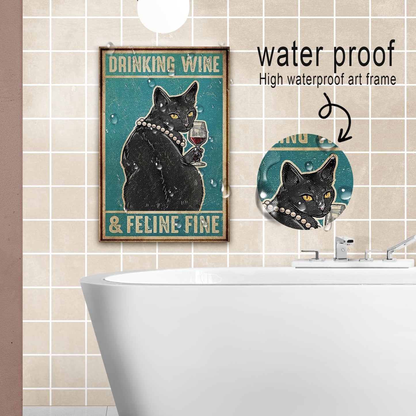 DIHSIEG Inspirational Canvas Wall Art Funny Bathroom Wall Art Print Poster, Frameless Canvas Decor,with Hook, Can be Placed on the Table,Motivational Prints,Dark 12x16 Inch