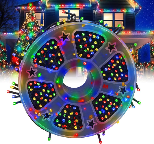 Kwaiffeo Multi Colored String Lights: 500LED 164FT 8 Modes Colored String Lights for Christmas New Year Decorations Outdoor Indoor