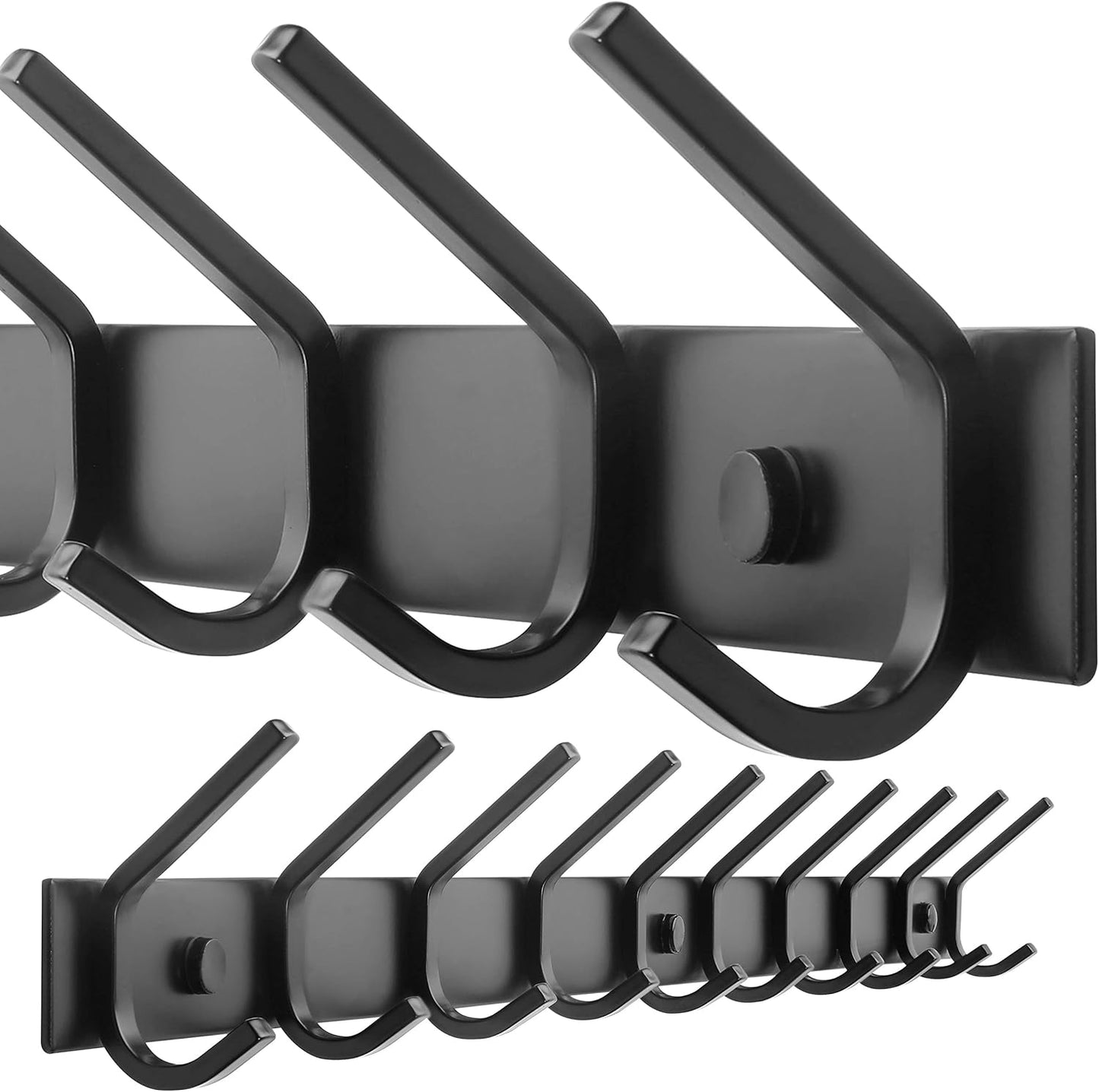 WEBI Coat Rack Wall Mounted,10 Hooks for Hanging Coats,30 Inch Hook Rack Hook Rail Coat Hanger Wall Mount for Backpack,Clothes,Jacket,Black