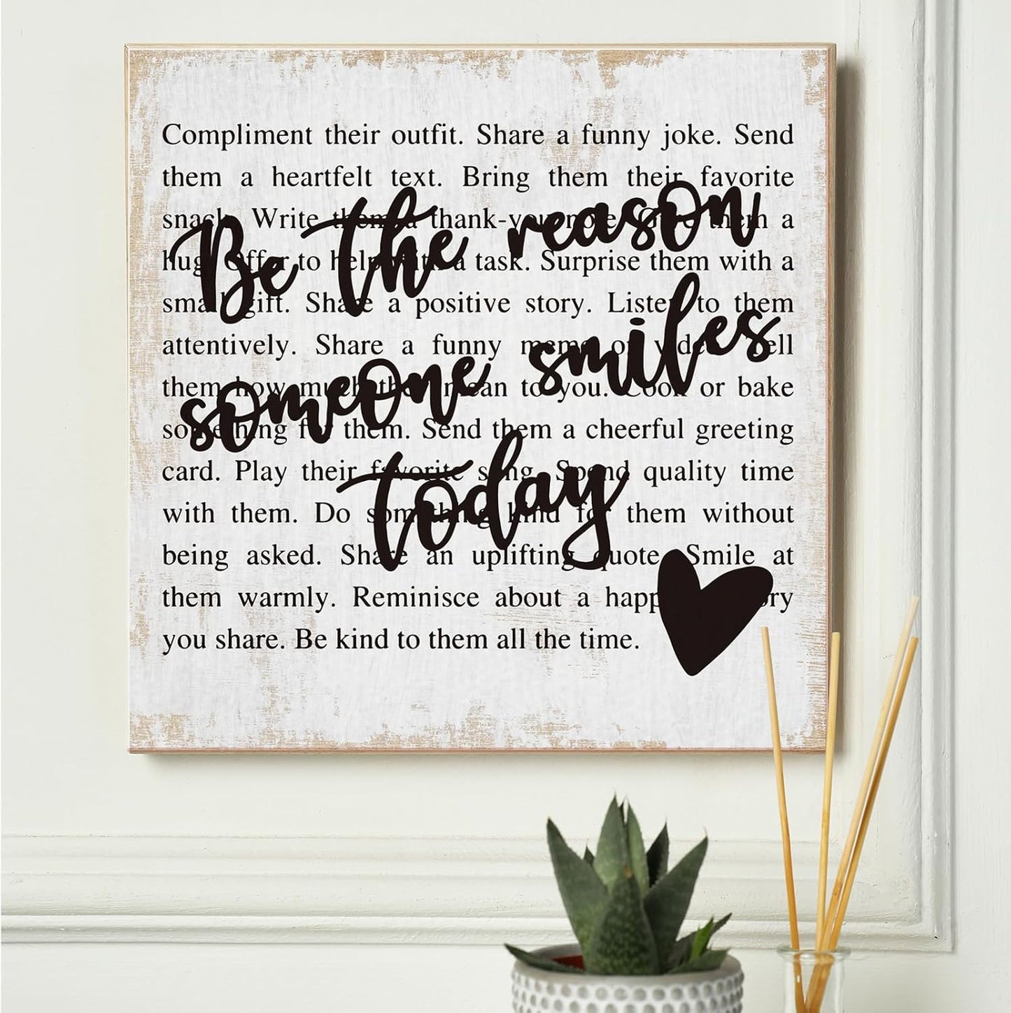Inspirational Therapy Office Decor Canvas Wall Art Framed Painting Prints Wall Decor Rustic Motivational Decorative Mental Health Decorations for Bedroom House Home Office Accessories,11.8x11.8 Inch