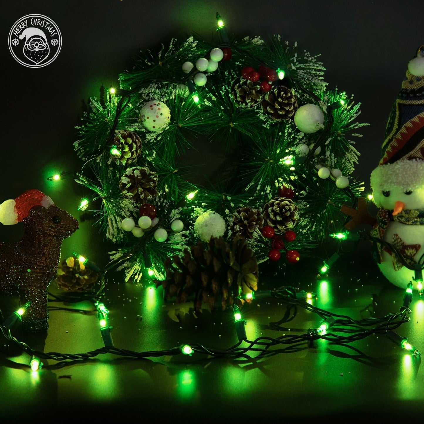 13FT 50-Count Green Halloween Lights, Incandescent Mini String Lights with Green Wire, Connectable St Patrick's Day Decorations Lights Waterproof for Indoor Outdoor Tree Garland Xmas Holiday