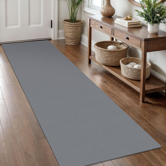 KOZYFLY Washable Runner Rug 2x8 Ft Runners for Hallways Non Slip Kitchen Runner Rugs Braided Cotton Entryway Runner Indoor, Carpet Runners for Hallway Entryway Bedroom, Grey