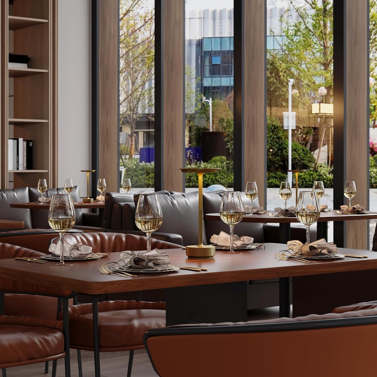 2 Pack Cordless Table Lamps Rechargeable, 5000mAh Portable LED Table Light, 3 Color Stepless Dimming Battery Powered Table Lamp, for Patio/Restaurant/Home/Outdoor.(Brushed Gold)