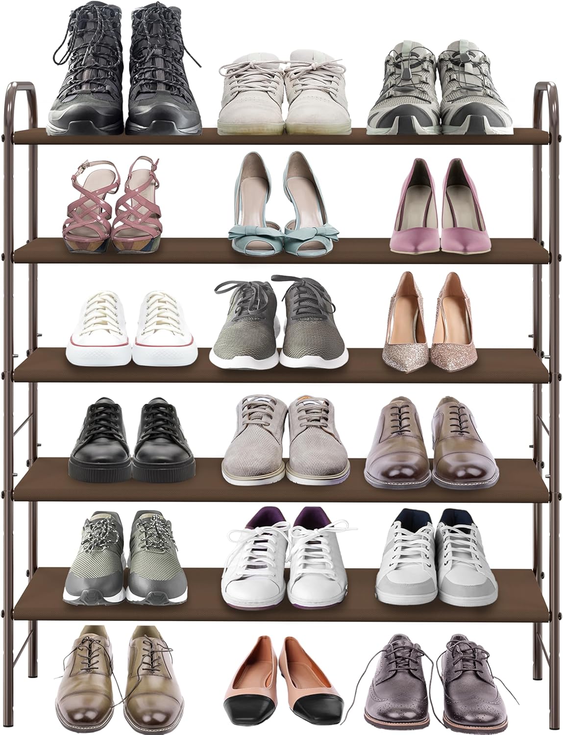 SIMPLE HOUSEWARE 5-Tier Shoe Rack Storage Organizer, Bronze