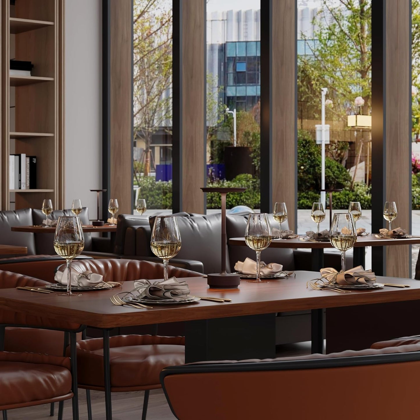 Rechargeable Cordless Table Lamps,Portable 5000mAh Table Light Touch 3 Color Stepless Dimming Battery Powered LED Metal Table Lamp for Restaurant/Home/Outdoor/Camping.(Rust)