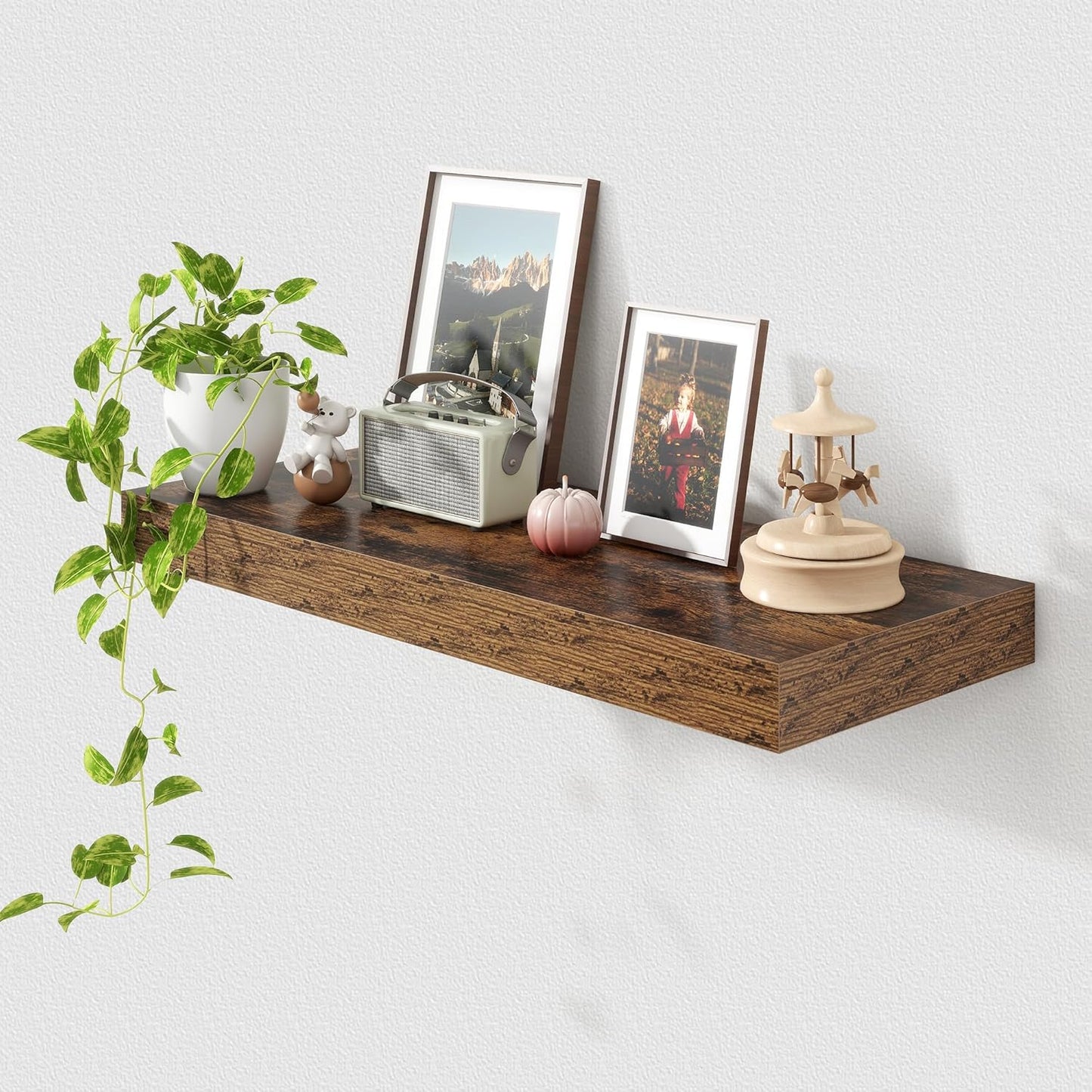 30 Inch Floating Shelves for Wall - 30 Inch Wide x 12 Inch Deep Floating Shelf Set of 1 - Rustic Wood Wide Wall Shelves - Bookshelf Laundry Shelf TV Shelf