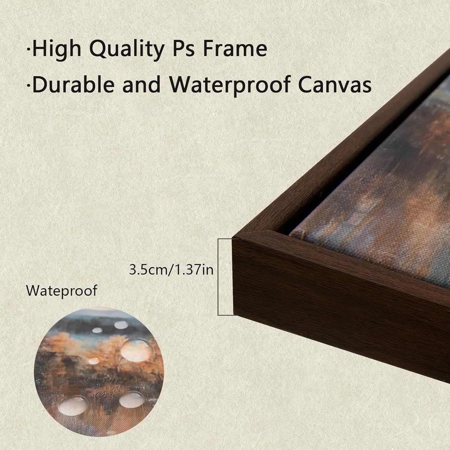 Vintage Framed Fall Wall Art Decor Fall Mountain landscape painting Modern Farmhouse Rustic Canvas Prints Art Calm Warm for Living Room Bedroom Office Kitchen Decoration, 17x24.5 Inch