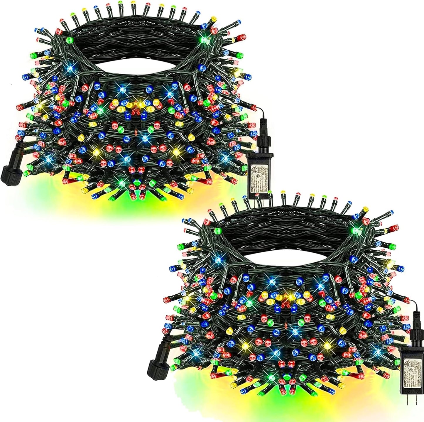 TW SHINE Christmas Lights, Total 400 LED 132FT Outdoor Christmas Lights Plug in with 8 Modes, Waterproof Multi Colored Light Outdoor, Indoor Xmas Decorations for Party Yard Decor