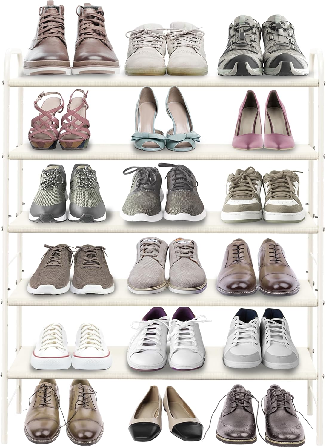 SIMPLE HOUSEWARE 5-Tier Shoe Rack Storage Organizer, White