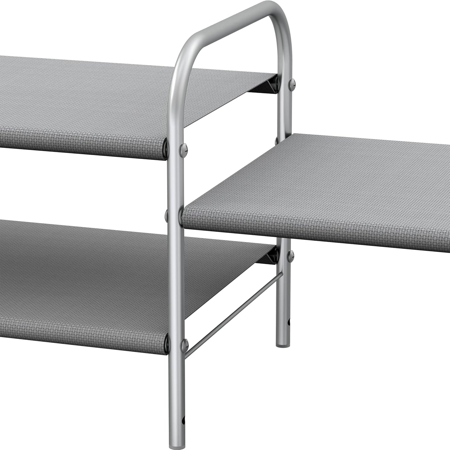 Simple Houseware 2-Tier Shoe Rack Storage Organizer, Grey