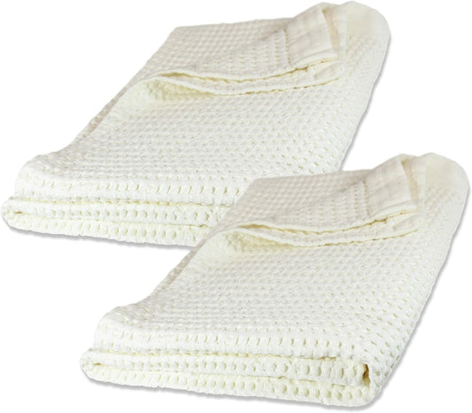 GILDEN TREE Waffle Bath Sheet Quick Dry Towel, Thin Luxury Bath Towels, 40x80 Large Bath Towels 2 Pack Bath Sheets, Modern Style (Cream)