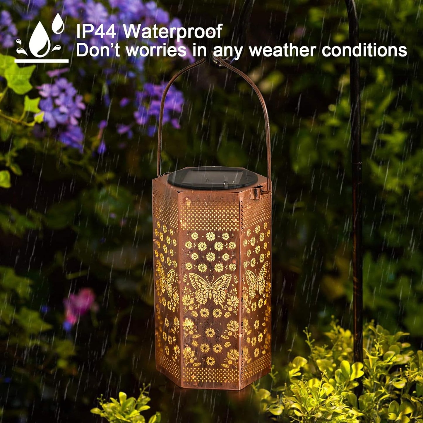 Birthday Gifts for Women Garden Decor Solar Lights Outdoor Butterfly, Butterflies Solar Lantern Outdoor Waterproof Outdoor Decoration for Outside, Yard, Lawn
