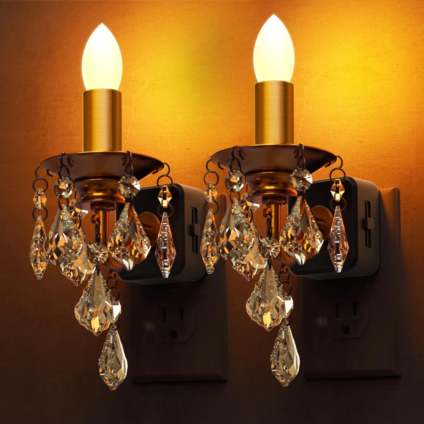 L LOHAS LED Flameless Candle Night Light, 2 Pack Night Lights Plug into Wall, LED Candle Night Light with Light Sensor, 0-100LM Dimmable Nightlight, for Dinning Room, Living Room, Bathroom, Hallway