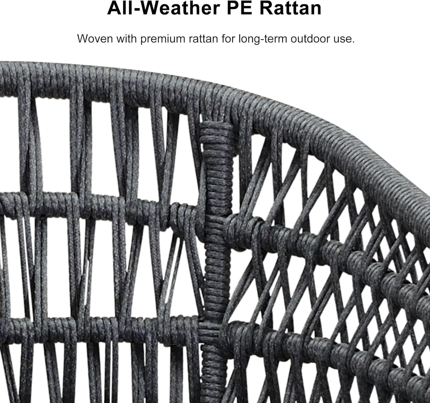 PURPLE LEAF Outdoor Dining Set All-Weather PE Rattan Outdoor Patio Dining Furniture Set with All Aluminum Frame Rectangular Table and 8 Chairs Set for Lawn Garden Backyard Deck, Grey