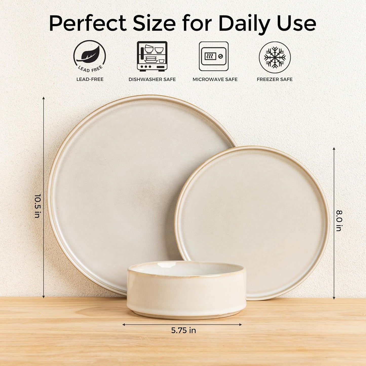 AmorArc Ceramic Dinnerware Sets, Handmade Reactive Glaze Stoneware Plates and Bowls Sets,Highly Chip and Crack Resistant | Dishwasher & Microwave Safe Dishes Set, Service for 8 (24pc)