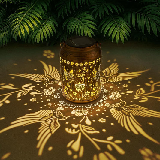 Hummingbird Lantern Solar Outdoor, Birthday Gifts for Women, Solar Light Outdoor Waterproof LED Decorative Garden for Lawn, Landscape, Patio, Porch Hanging Lantern for Ladies, Mom, Grandma