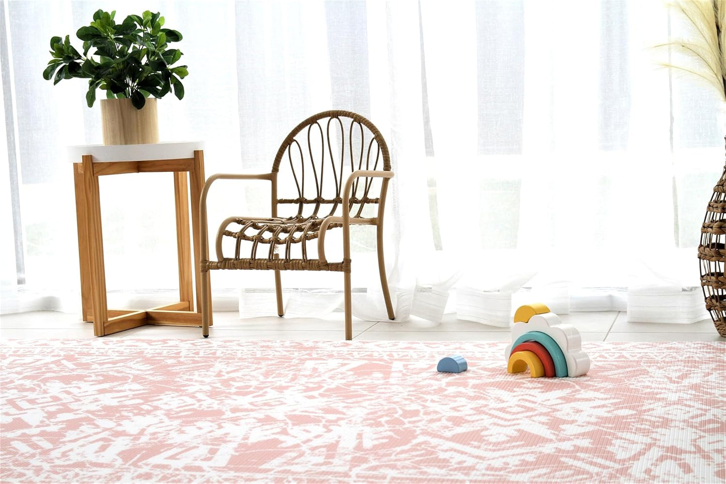 Cushmat Stylish Reversible Foam Play Mat (Large, Explorer - Coral Teal) - Soft, Waterproof, Durable Play mat for Infants, Babies, Toddler, Kids & Grownup - 6.5ft x 4.5ft