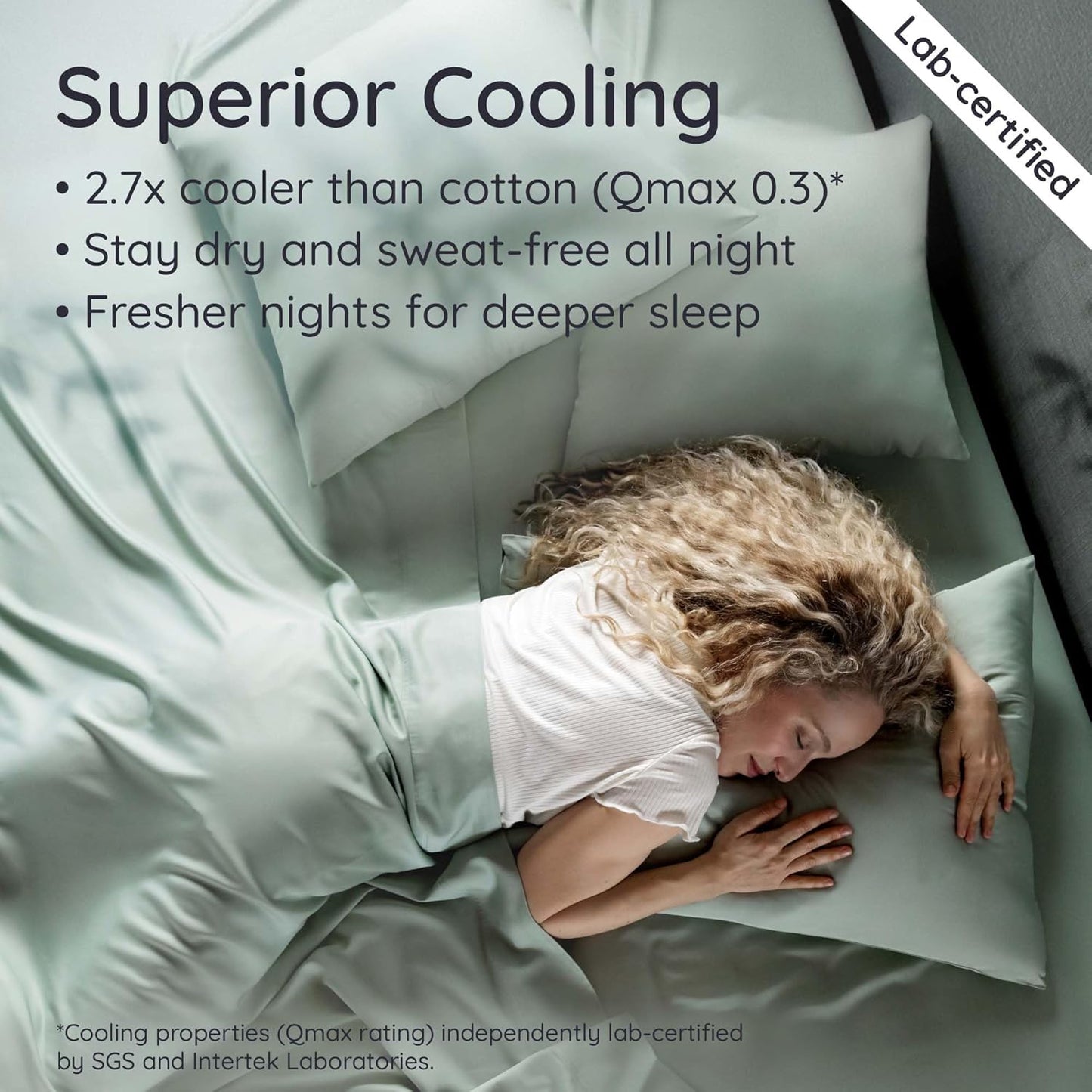 Bambaw 100% Viscose Derived from Bamboo Sheets Queen Size Set – 6pcs Deep Pocket Cooling Queen Sheets, Fits Up to 16'' with Elastic Corner Straps, Buttery Soft & Breathable (Sea Glass)