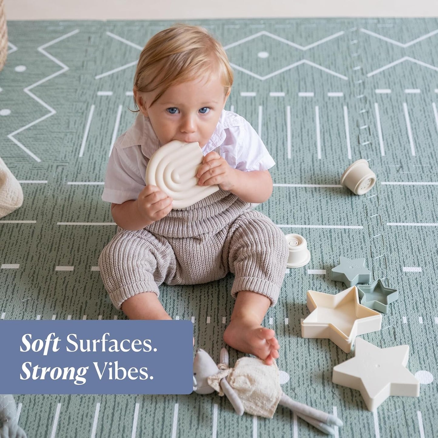 Toddlekind Playmat - Premium Foam Playmat, 4 x 6 feet, 6 Tile Extra Thick Foam Floor Puzzle Mat for Babies/Toddlers Stylish, Non-Toxic, Odorless. Perfect for Tummy Time, Crawling, and Play. Ideal for Nursery and Playroom. 0m+