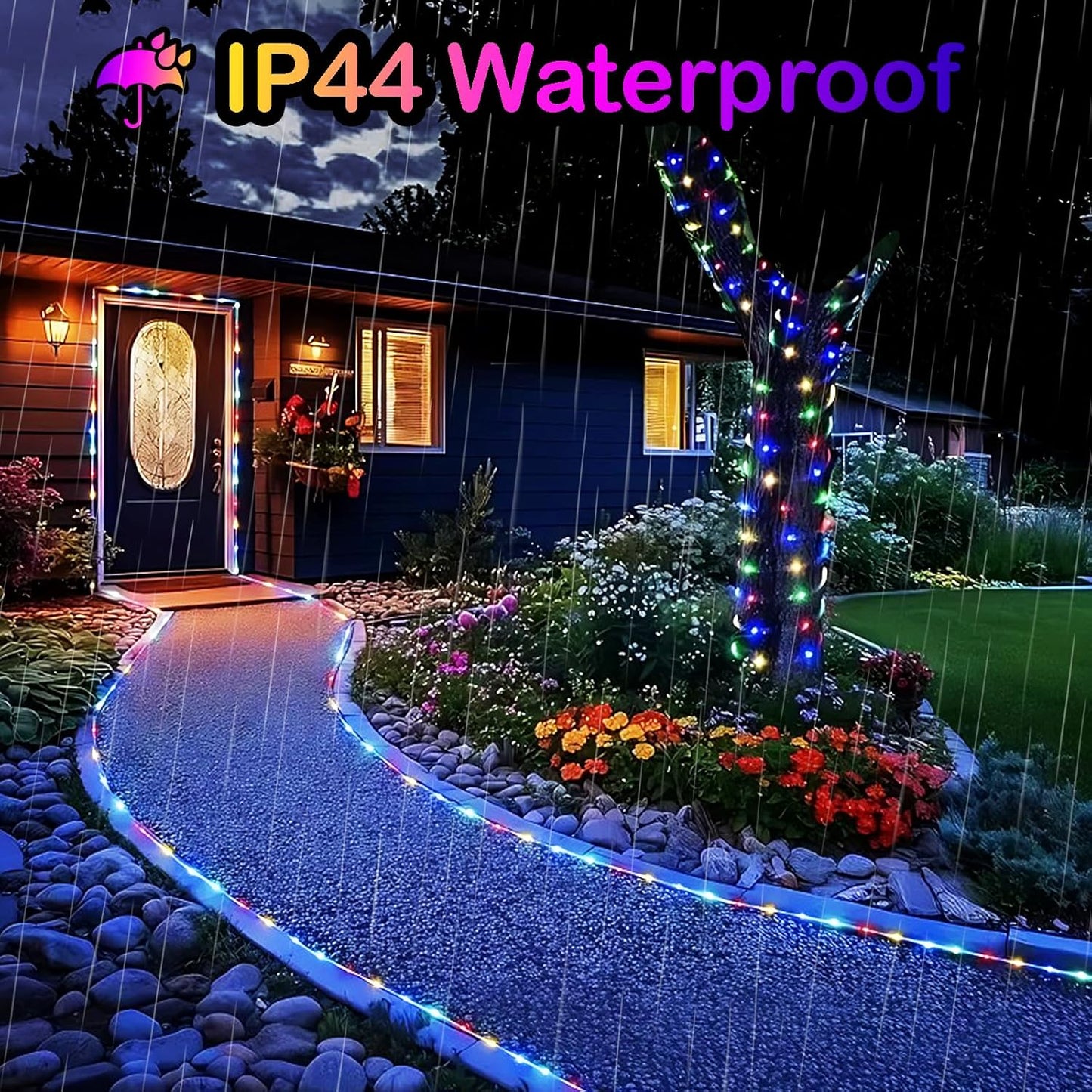 Decute 500LED 164FT Fairy String Lights Christmas Lights Green Copper Wire with Remote, Firefly Starry Light for DIY Christmas Tree Costume Wedding Party Table Centerpiece Decor Multicolor