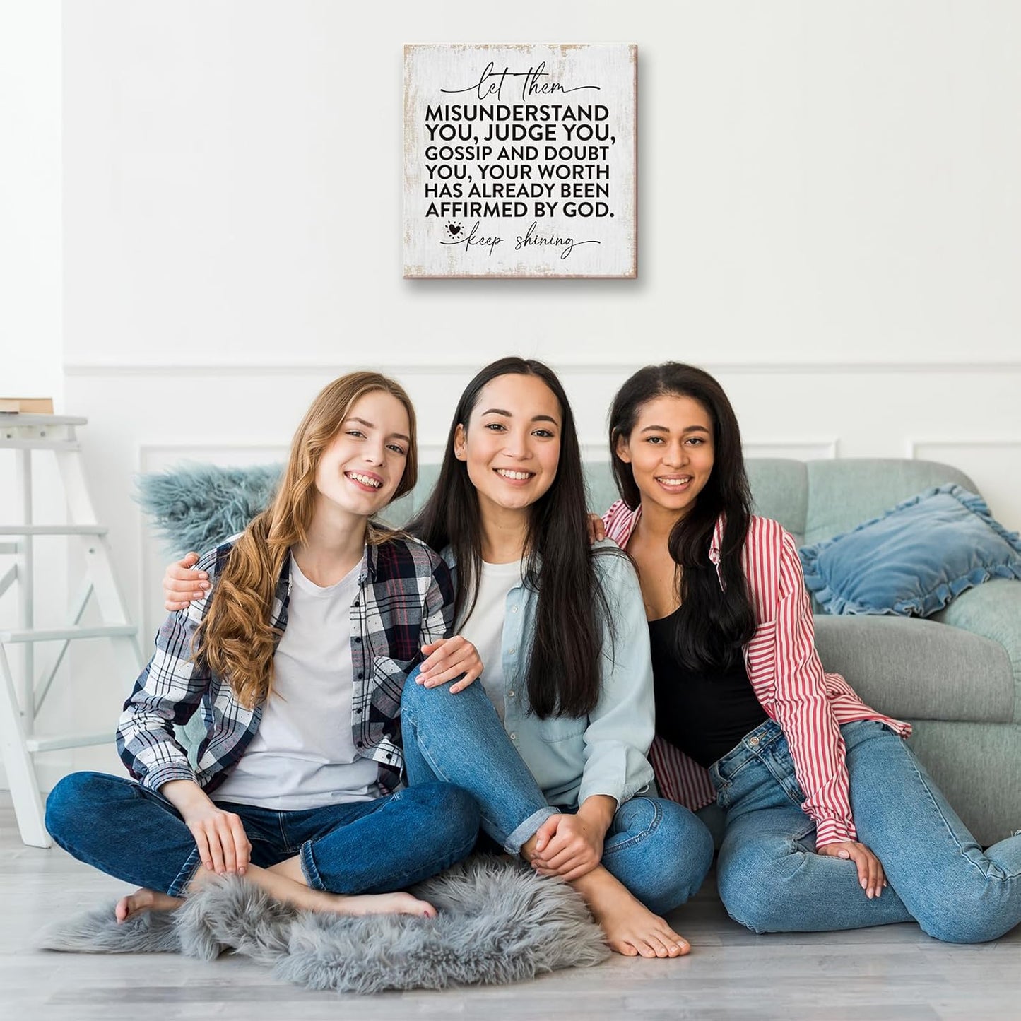 Inspirational Therapy Office Decor Canvas Wall Art Framed Painting Prints Wall Decor Rustic Motivational Decorative Mental Health Decorations for Bathroom Home Office Accessories,11.8x11.8 Inch