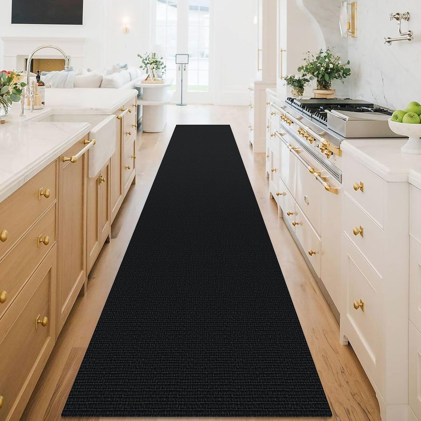 KOZYFLY Washable Runner Rug 3x18 ft Hallway Kitchen Runner Rugs with Rubber Backing Bobo Non Slip Entryway Runner Indoor, Long Carpet Runners for Hall Kitchen Entryway, Black