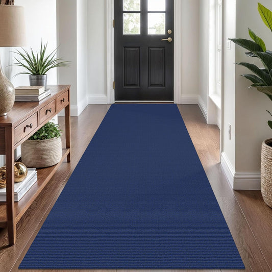 KOZYFLY Washable Runner Rug 3x8 ft Hallway Kitchen Runner Rugs with Rubber Backing Bobo Entryway Runner Indoor, Carpet Runners for Hall Entryway Bedroom, Royal Blue