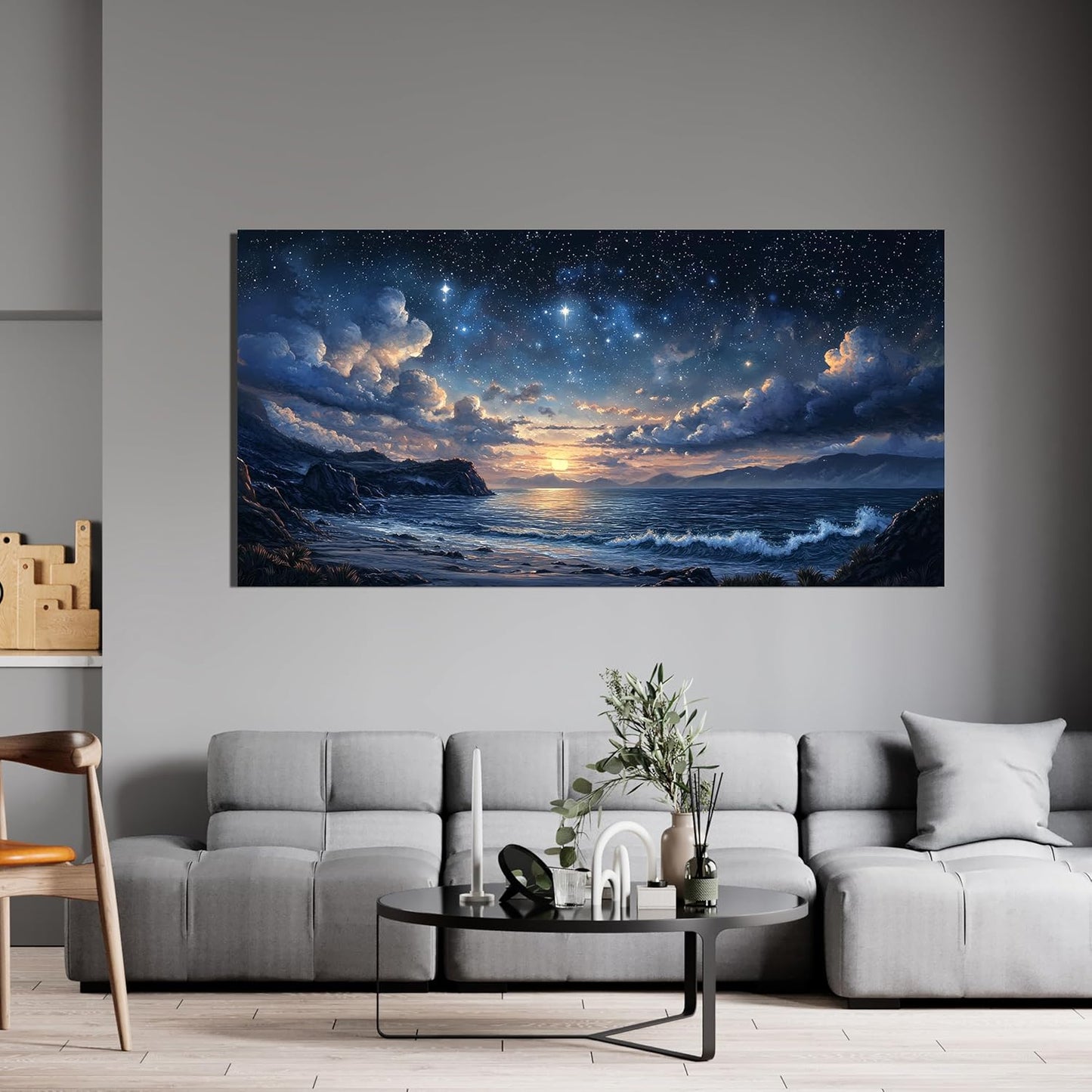 Canvas Wall Art Decor Large Wall Art Pictures for Living Room Canvas Art Wall Decor Landscape Coastal Wall Art Prints Green Artwork for Walls Beachside Art Work for Home Office Decor 24" x 48"