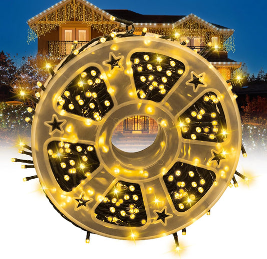 Kwaiffeo Warm White String Lights: 500LED 164FT 8 Modes Warm Twinkle Lights for Bedroom Christmas Wedding Decorations Outdoor Indoor