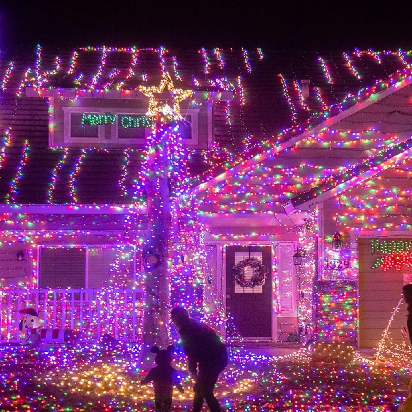 TW SHINE Christmas Lights, 200 LED 66FT Outdoor Christmas Lights Plug in with 8 Modes, Waterproof Light Outdoor, Indoor Xmas Decorations for Party Yard House Decor, Multi-Colored