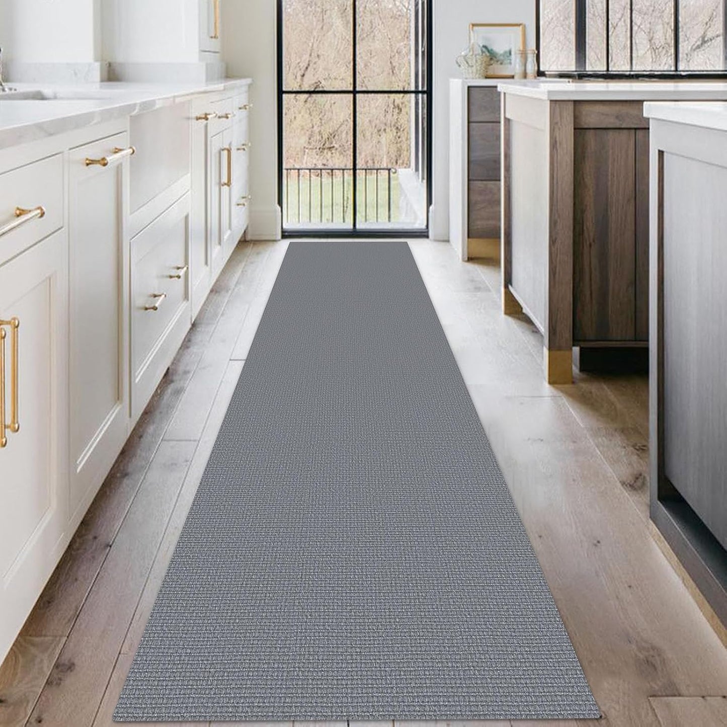 KOZYFLY Washable Runner Rug 2x10 ft Hallway Kitchen Runner Rugs with Rubber Backing Bobo Non Slip Entryway Runner Indoor, Long Carpet Runners for Hall Kitchen Entryway, Grey