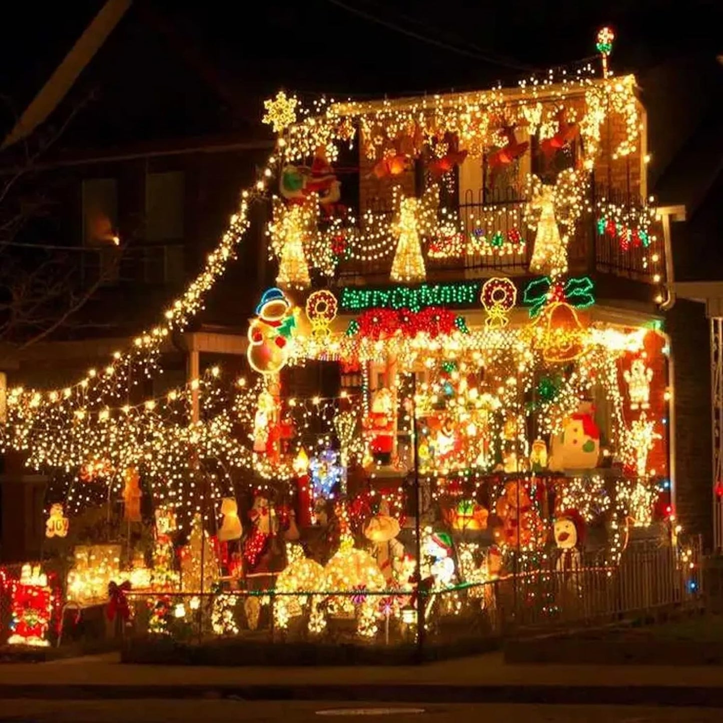 Uptotop Christmas 100 Count String Light, 20FT Plug in Waterproof String Light Decorations for Party Carnival Supplies, Outdoor Yard Garden Decor (Warm White)