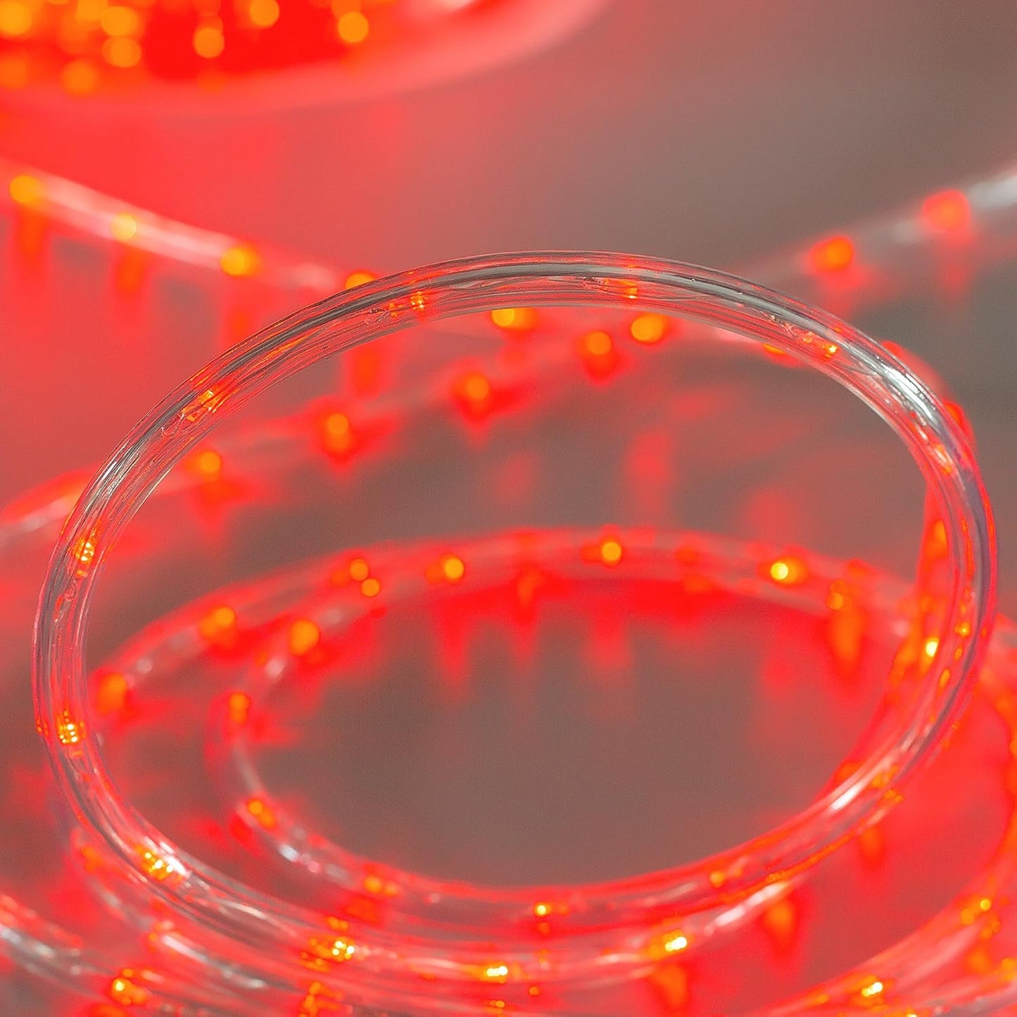 Waterproof LED Rope Lights, Connectable & Flexible with 8 Modes, Outdoor Lighting for Deck, Garden, Pool, Patio & Christmas Decor (Red, 50ft)