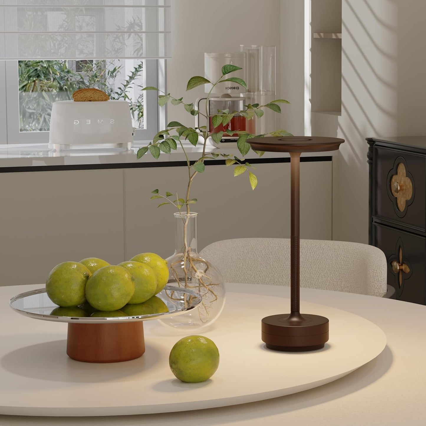 Cordless Table Lamp, Rechargeable 5000mAh Outdoor LED Table Lamp, 3 Levels Brightness Dimming IP54 Waterproof Touch Battery Powered Table Lights, Dining Room/Patio/Nightstand (2Pack Brown)