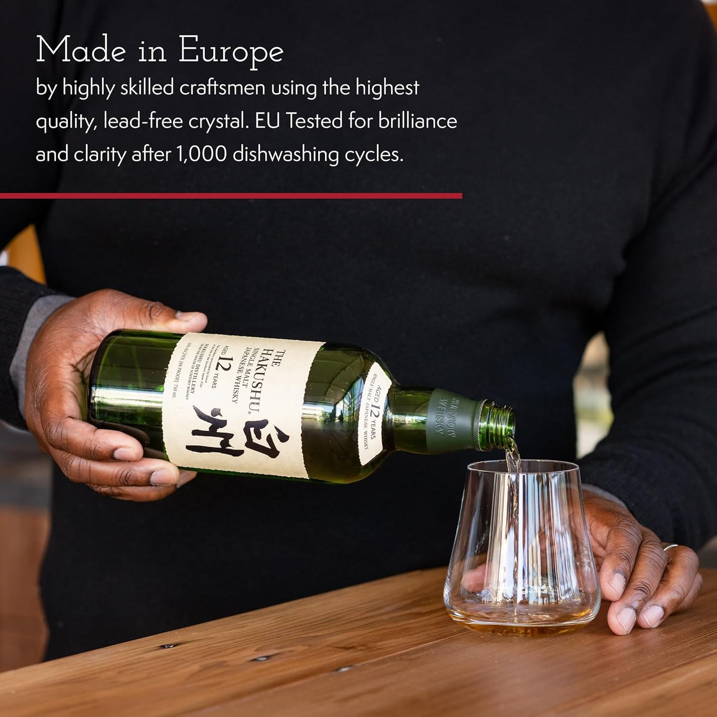 Gabriel-Glas Stemless Crystal Wine Glasses, Set of 6 - Premium, Universal Drinking Glass for Wine, Beer, Whiskey, and Cocktails - Dishwasher Safe, Lead-Free, 470 ml