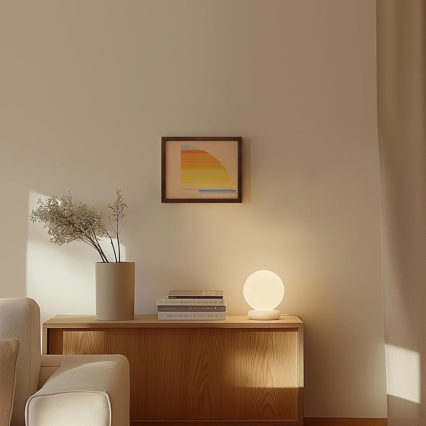 HAUS AND HUES Colorful Abstract Wall Art - Minimalist Retro Picture for Living Room Decor, Red and Pink Modern Wall Art Painting (Winold Reiss, Walnut Frame, 8x10)