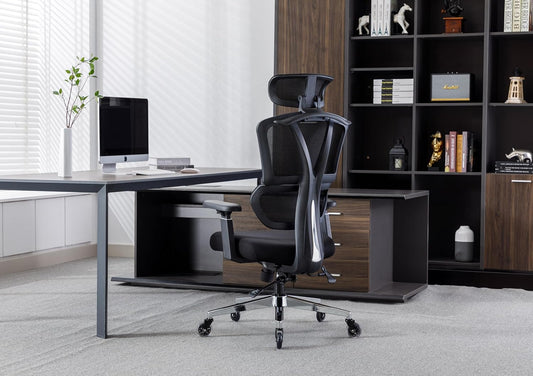 Ergonomic Office Chair, Black high-Back Office Chair, Lumbar Support Office Chair Suitable for Home Reading, Business Meetings and Home Office.