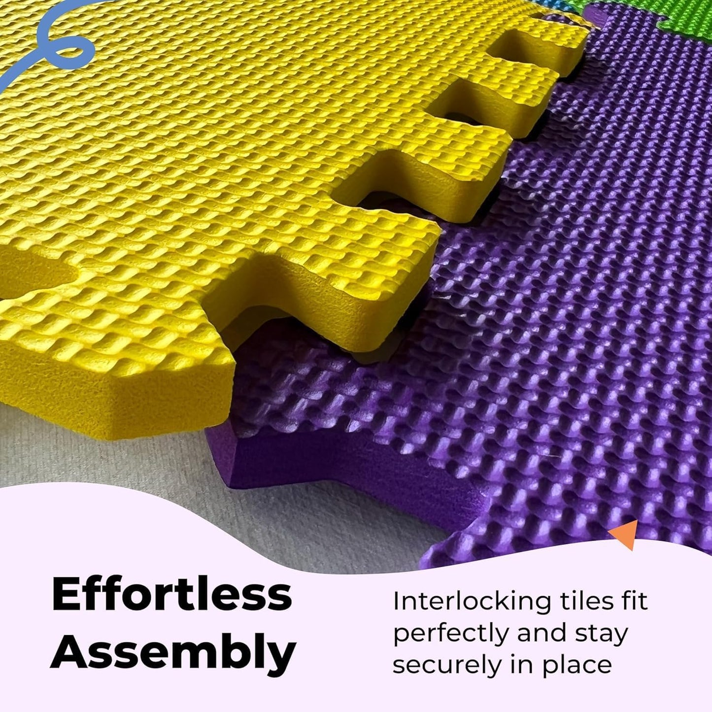 MioTetto Foam Floor Tiles for Kids - Non-Toxic Comfortable Baby Play Mat and Interlocking Foam Tiles, Fits with 50x50 Playpen Mat for Crawling & Development, Soft Play Mat for Babies 6-12 Months
