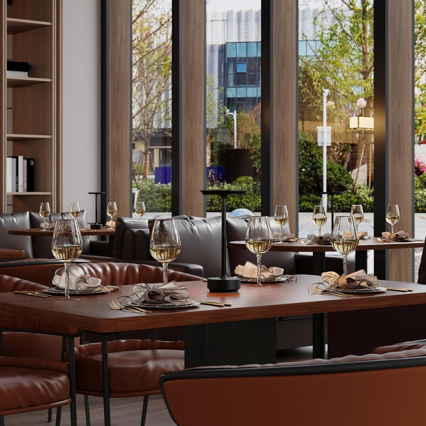 2 Pack Cordless Table Lamps Rechargeable, 5000mAh Portable LED Table Light, 3 Color Stepless Dimming Battery Powered Table Lamp, for Patio/Restaurant/Home/Outdoor.(Black)