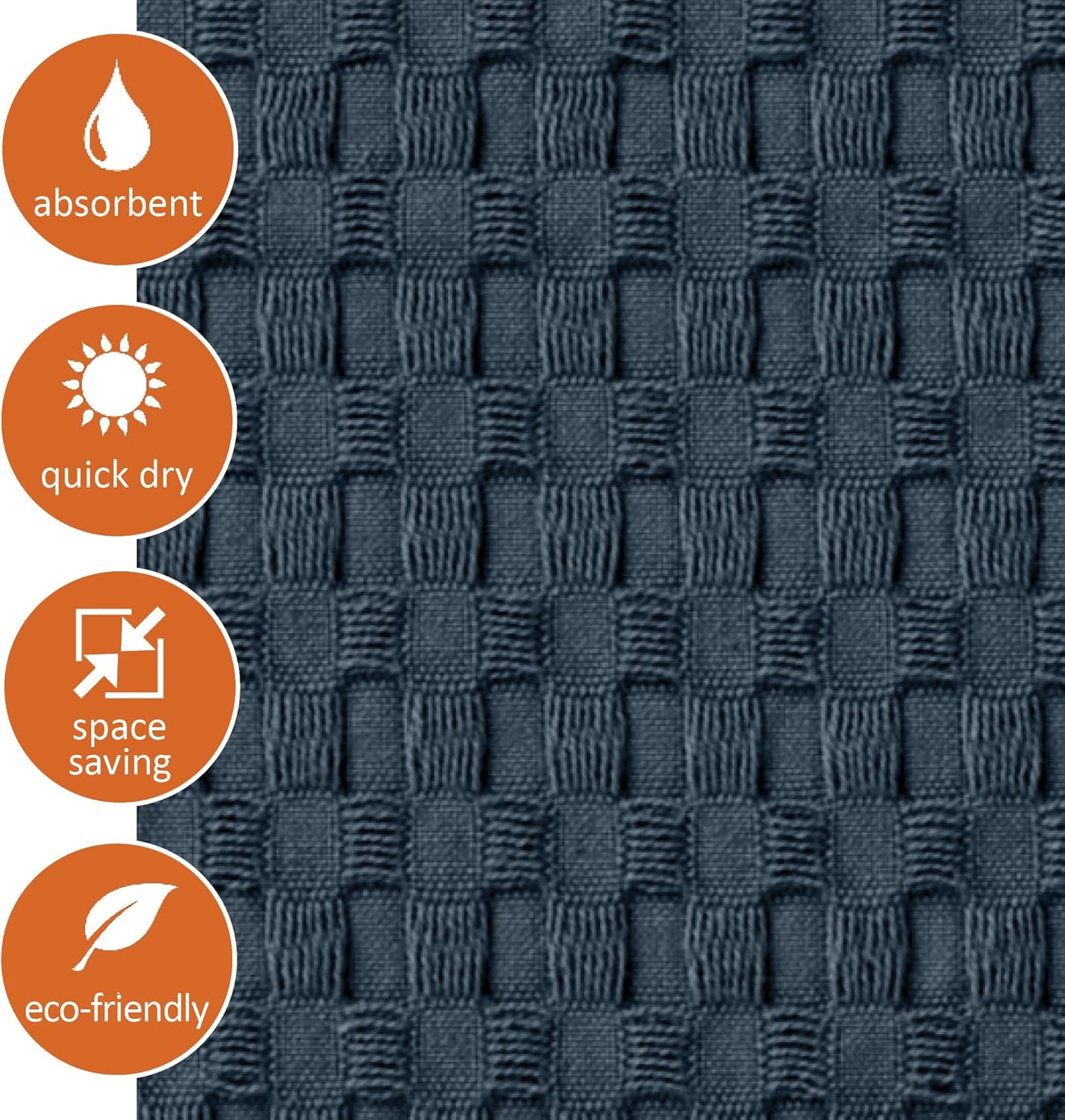 GILDEN TREE Bathroom Mat Absorbent Cotton Quick Dry for Shower, Bath & Bathtub Washable Thin, Modern Style (Midnight Blue)