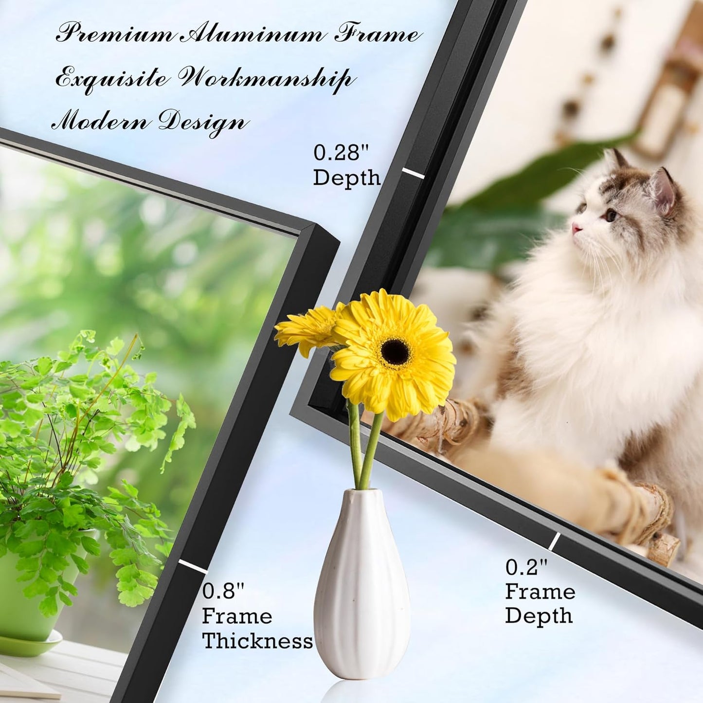 55x36 Inch Black Bathroom Mirror for Wall, Aluminum Frame Rectangle Rectangular Vanity Mirror, Modern Large for Bedroom, Living Room, Horizontal or Vertical