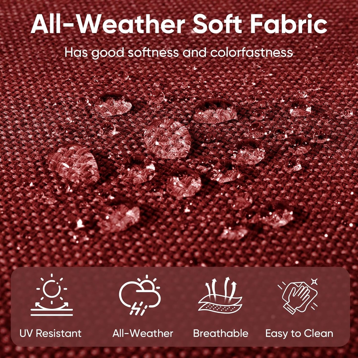 10-Piece Outdoor Patio Cushion Set - Fade & Water Resistant with Removable Olefin Cover, 22x24x4 Inch Memory Foam Cushions for Wicker Sectional Sofa – Red/Buckle